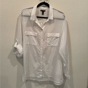 GAP Factory Off White Boyfriend Fit Shirt